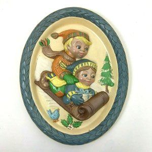 1973 Leisuramics 12" Chalkware 3D Wall Decor